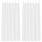 vidaXL Cortină din Voile cu perdele 2 pcs Alb 260 x 140 cm Poliester
