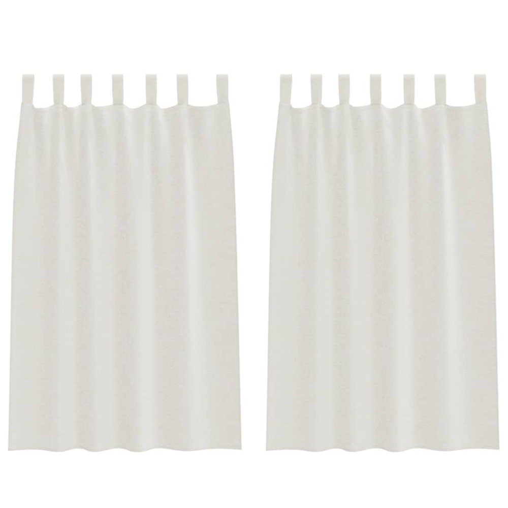 vidaXL Perdele cu perdele 2 pcs Crem 140 x 175 cm Poliester