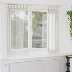 vidaXL Perdele cu perdele 2 pcs Crem 140 x 175 cm Poliester