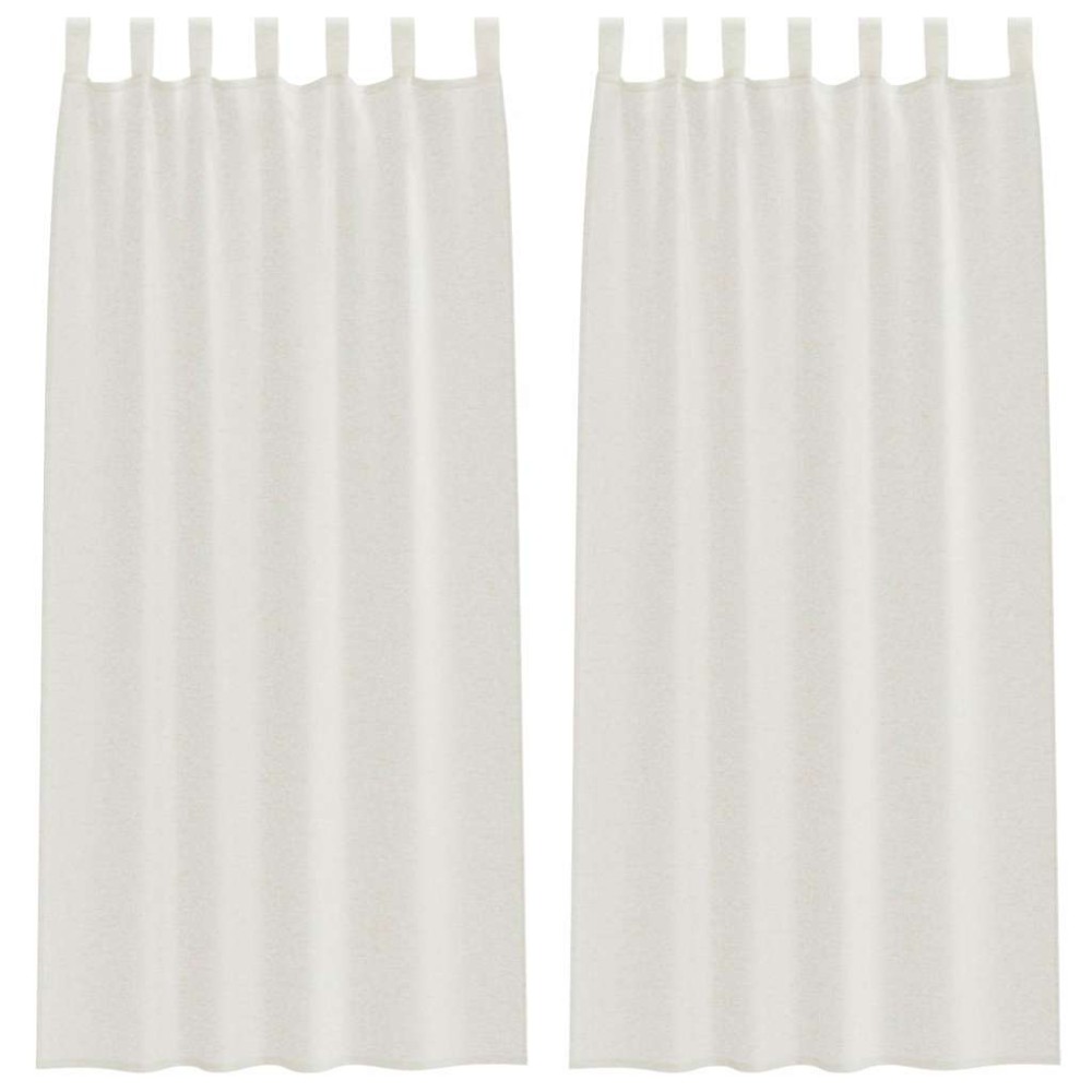vidaXL Perdele cu perdele 2 pcs Crem 140 x 225 cm Poliester