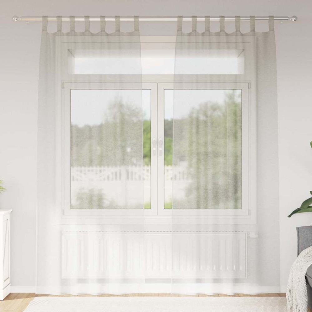 vidaXL Perdele cu perdele 2 pcs Crem 140 x 260 cm Poliester