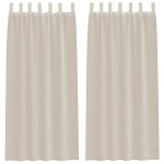vidaXL Perdele cu perdele 2 pcs Nisip 140 x 245 cm Poliester