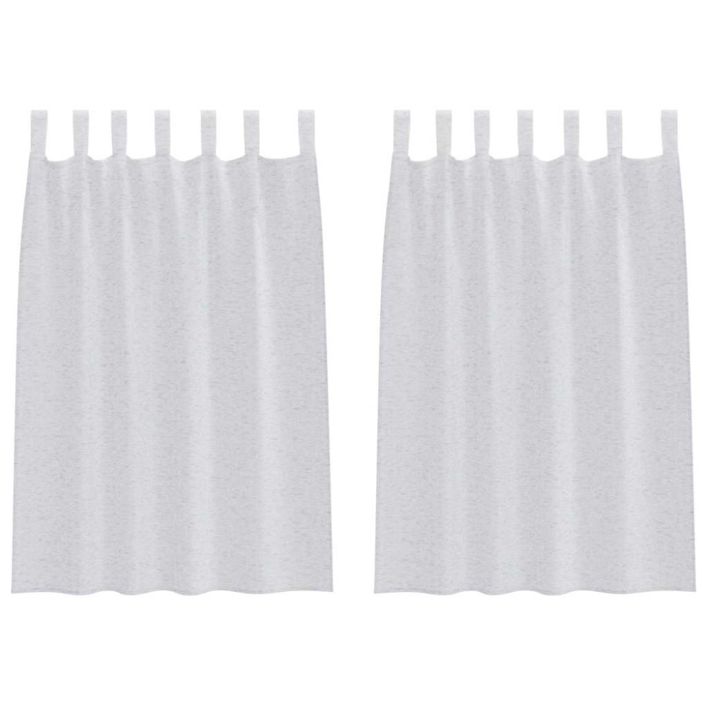 vidaXL Perdele cu perdele 2 pcs Gri deschis 140 x 140 cm Poliester