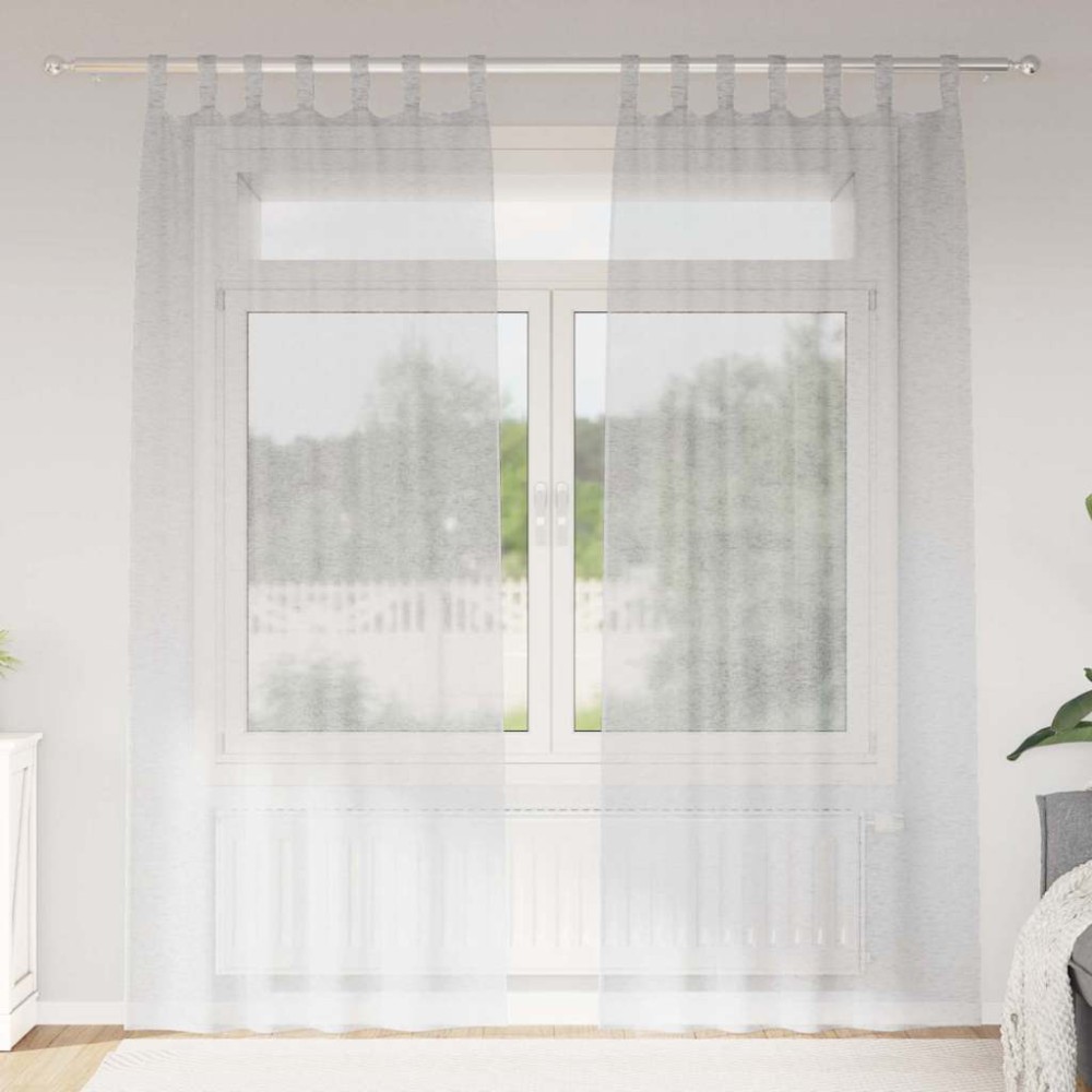 vidaXL Perdele cu perdele 2 pcs Gri deschis 140 x 225 cm Poliester
