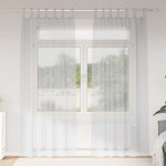 vidaXL Perdele cu perdele 2 pcs Gri deschis 140 x 225 cm Poliester vidaXL Perdele cu perdele 2 pcs Gri deschis 140 x 225 cm Poliester