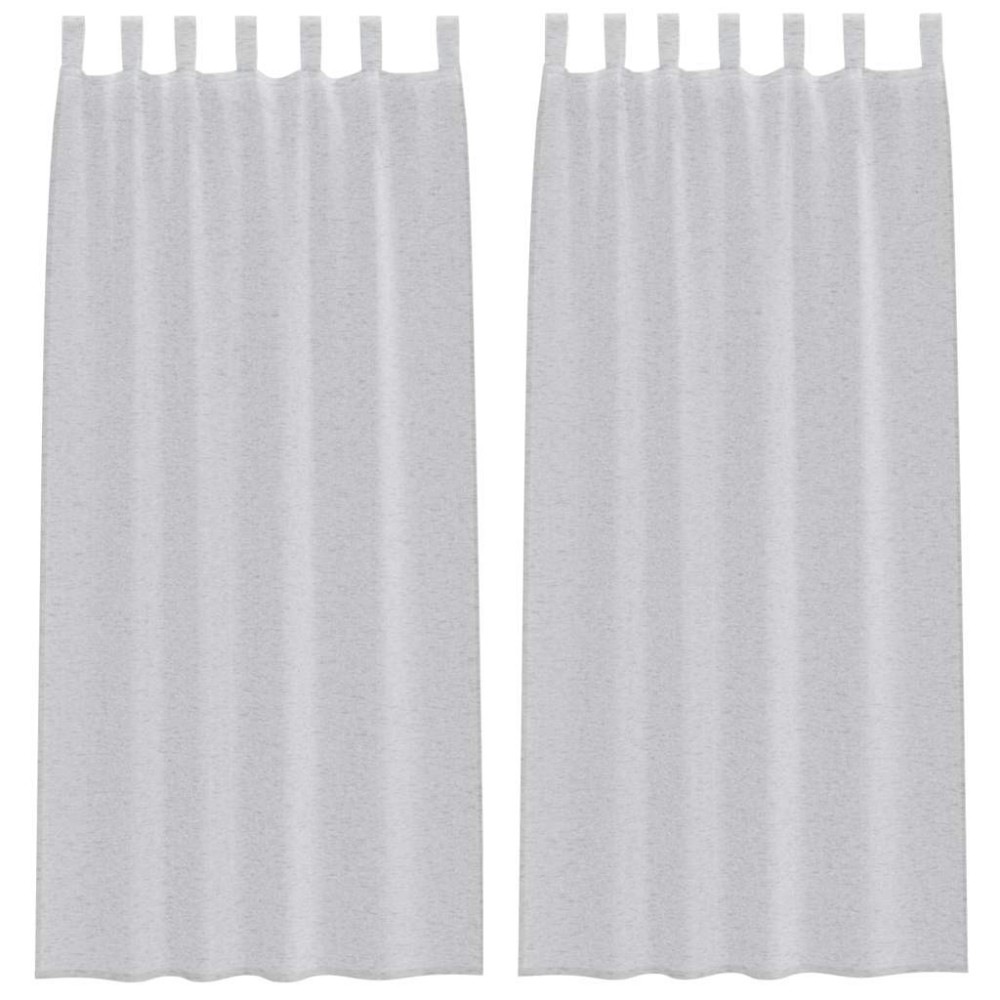 vidaXL Perdele cu perdele 2 pcs Gri deschis 140 x 260 cm Poliester