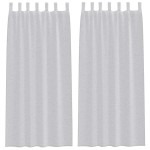 vidaXL Perdele cu perdele 2 pcs Gri deschis 140 x 260 cm Poliester