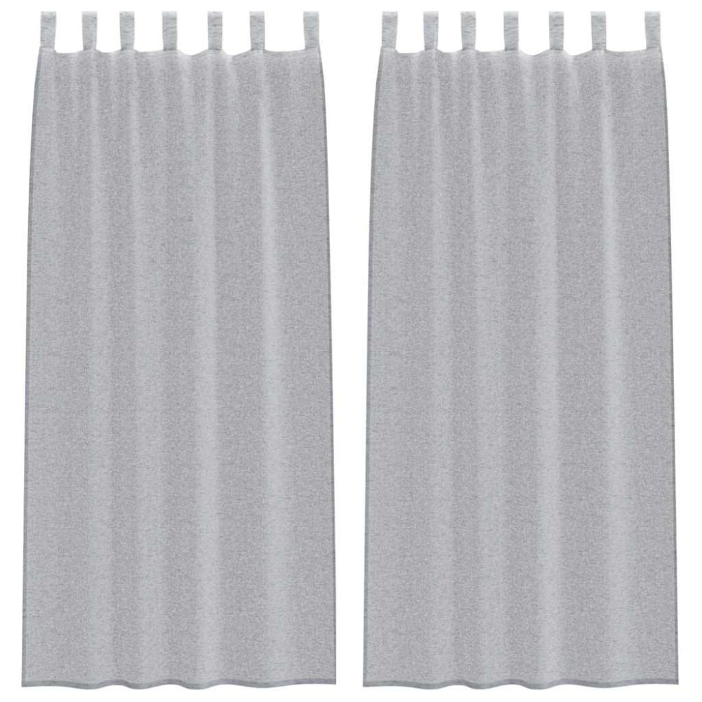 vidaXL Perdele cu perdele 2 pcs Gri închis 140 x 225 cm Poliester
