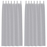 vidaXL Perdele cu perdele 2 pcs Gri închis 140 x 225 cm Poliester
