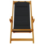 vidaXL Scaun de plajă pliabil cu cotiere, lemn de salcâm și textilen vidaXL Scaun de plajă pliabil cu cotiere, lemn de salcâm și textilen