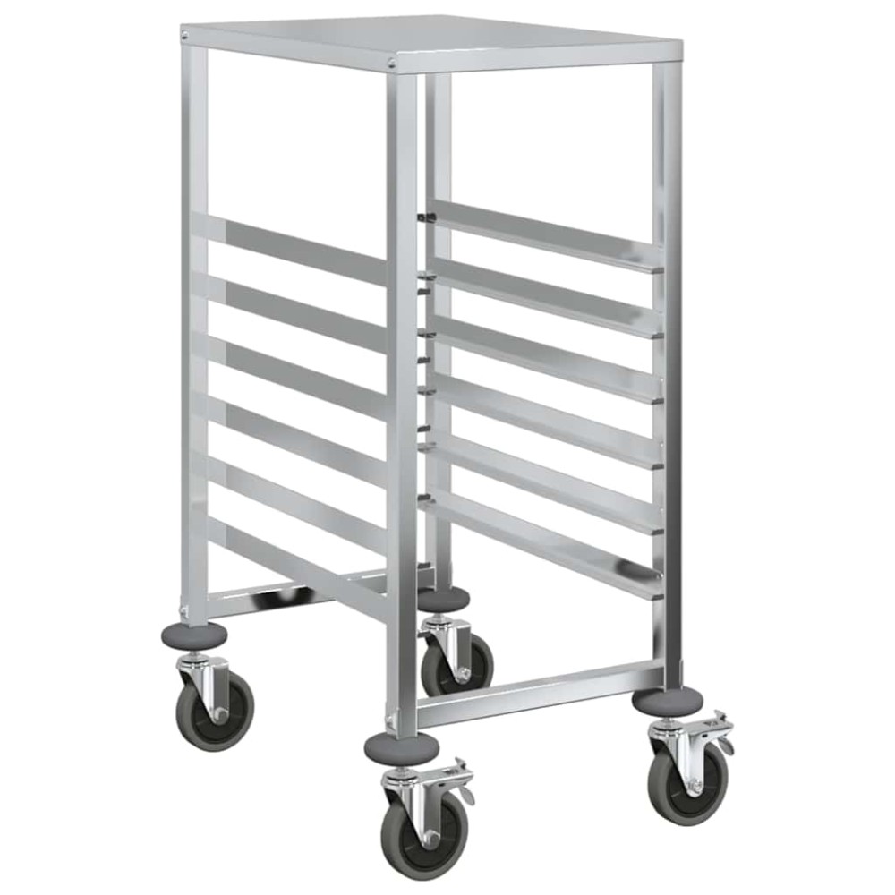 vidaXL Cărucior cu tăvi cu 6 containere GN 39x55x87 cm oțel inoxidabil