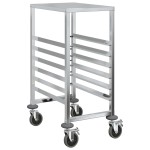 vidaXL Cărucior cu tăvi cu 6 containere GN 39x55x87 cm oțel inoxidabil vidaXL Cărucior cu tăvi cu 6 containere GN 39x55x87 cm oțel inoxidabil