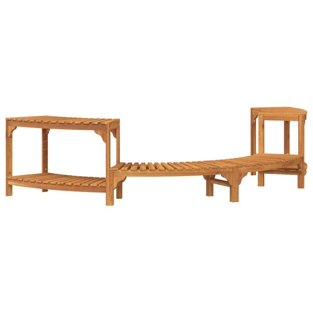 vidaXL Împrejmuire pentru cadă cu hidromasaj Semicircular 272x120.5x55.5 cm Lemn solid de acacia