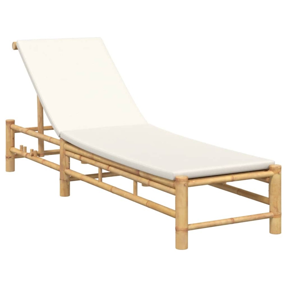 vidaXL Sezlong cu perne 55x199x30 cm bambus