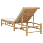 vidaXL Sezlong cu perne 55x199x30 cm bambus