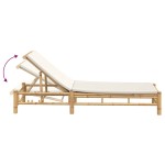 vidaXL Sezlong cu perne 55x199x30 cm bambus