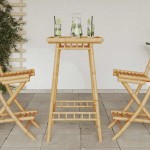 vidaXL Masă de bar de exterior pătrată 55x55x100 cm bambus vidaXL Masă de bar de exterior pătrată 55x55x100 cm bambus