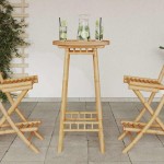 vidaXL Masă de bar pentru exterior rotundă Ø55x100 cm din bambus vidaXL Masă de bar pentru exterior rotundă Ø55x100 cm din bambus