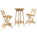 vidaXL Set bar de exterior 3 piese pliabil din bambus vidaXL Set bar de exterior 3 piese pliabil din bambus