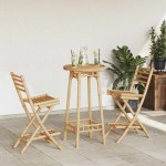 vidaXL Set bar de exterior 3 piese pliabil din bambus vidaXL Set bar de exterior 3 piese pliabil din bambus