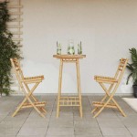 vidaXL Set bar de exterior 3 piese pliabil din bambus vidaXL Set bar de exterior 3 piese pliabil din bambus