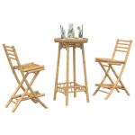 vidaXL Set bar de exterior 3 piese pliabil din bambus vidaXL Set bar de exterior 3 piese pliabil din bambus