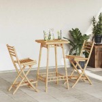vidaXL Set bar de exterior 3 piese pliabil din bambus vidaXL Set bar de exterior 3 piese pliabil din bambus