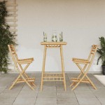 vidaXL Set bar de exterior 3 piese pliabil din bambus vidaXL Set bar de exterior 3 piese pliabil din bambus