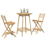 vidaXL Set bar de exterior 3 piese pliabil din bambus vidaXL Set bar de exterior 3 piese pliabil din bambus