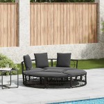 vidaXL Pat de lounge pentru exterior fără baldachin Poly Rattan negru vidaXL Pat de lounge pentru exterior fără baldachin Poly Rattan negru