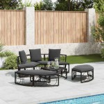 vidaXL Pat de lounge pentru exterior fără baldachin Poly Rattan negru vidaXL Pat de lounge pentru exterior fără baldachin Poly Rattan negru