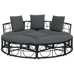 vidaXL Pat de lounge pentru exterior fără baldachin Poly Rattan negru vidaXL Pat de lounge pentru exterior fără baldachin Poly Rattan negru