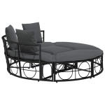 vidaXL Pat de lounge pentru exterior fără baldachin Poly Rattan negru vidaXL Pat de lounge pentru exterior fără baldachin Poly Rattan negru