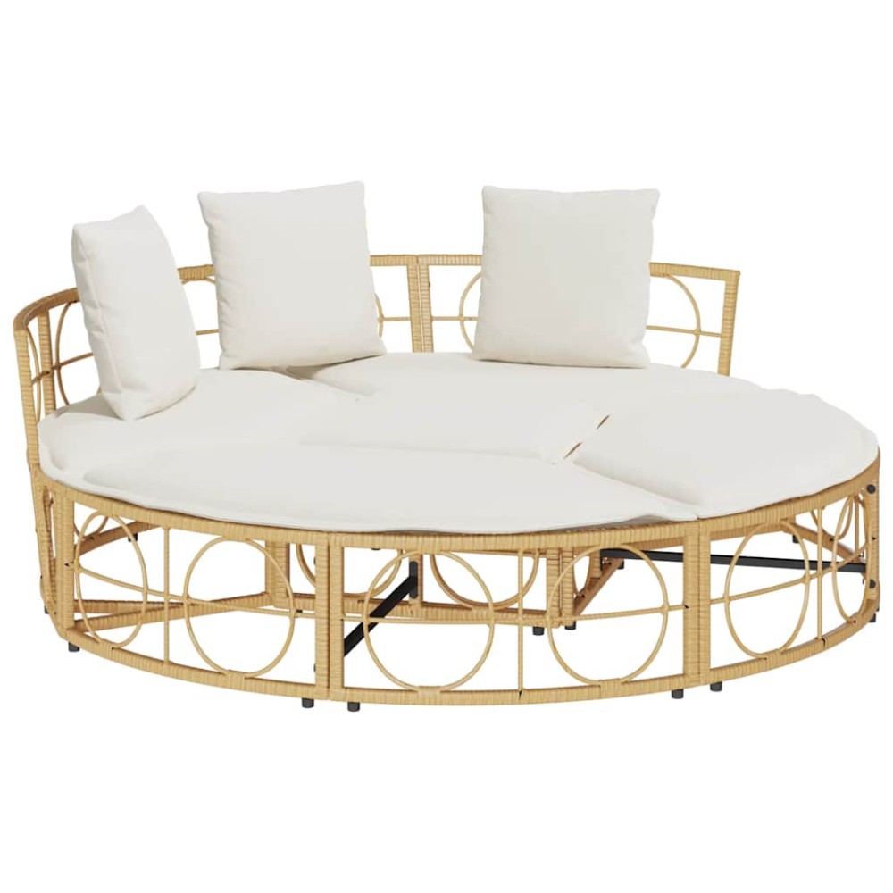vidaXL Pat lounge pentru exterior fără baldachin Poly Rattan