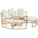 vidaXL Pat lounge pentru exterior fără baldachin Poly Rattan