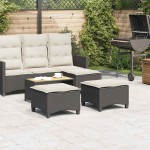 vidaXL Scaune de grădină cu perne 2 buc Negru 55x55x36 cm Poly Ratan vidaXL Scaune de grădină cu perne 2 buc Negru 55x55x36 cm Poly Ratan
