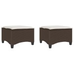 vidaXL Scaune de grădină cu perne 2 buc Maro 55x55x36 cm Poly Ratan vidaXL Scaune de grădină cu perne 2 buc Maro 55x55x36 cm Poly Ratan