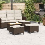 vidaXL Scaune de grădină cu perne 2 buc Maro 55x55x36 cm Poly Ratan vidaXL Scaune de grădină cu perne 2 buc Maro 55x55x36 cm Poly Ratan