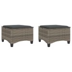 vidaXL Scaune de grădină cu perne 2 buc Gri 55x55x36 cm Poly Ratan vidaXL Scaune de grădină cu perne 2 buc Gri 55x55x36 cm Poly Ratan