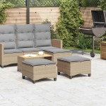 vidaXL Scaune de grădină cu perne 2 buc Bej 55x55x36 cm Poly Ratan vidaXL Scaune de grădină cu perne 2 buc Bej 55x55x36 cm Poly Ratan