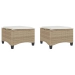 vidaXL Scaune de grădină cu perne 2 buc Bej 55x55x36 cm Poly Ratan vidaXL Scaune de grădină cu perne 2 buc Bej 55x55x36 cm Poly Ratan