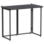 vidaXL Masă pliabilă de grădină neagră 90x51x75 cm Poly Ratan vidaXL Masă pliabilă de grădină neagră 90x51x75 cm Poly Ratan