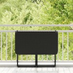 vidaXL Masă pliabilă de grădină neagră 90x51x75 cm Poly Ratan vidaXL Masă pliabilă de grădină neagră 90x51x75 cm Poly Ratan