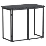 vidaXL Masă pliabilă de grădină neagră 90x51x75 cm Poly Ratan vidaXL Masă pliabilă de grădină neagră 90x51x75 cm Poly Ratan