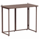 vidaXL Masă pliabilă de grădină maro 90x51x75 cm Poly Ratan vidaXL Masă pliabilă de grădină maro 90x51x75 cm Poly Ratan