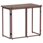 vidaXL Masă pliabilă de grădină maro 90x51x75 cm Poly Ratan vidaXL Masă pliabilă de grădină maro 90x51x75 cm Poly Ratan