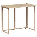 vidaXL Masă pliabilă de grădină bej 90x51x75 cm Poly Ratan vidaXL Masă pliabilă de grădină bej 90x51x75 cm Poly Ratan