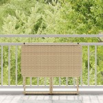 vidaXL Masă pliabilă de grădină bej 90x51x75 cm Poly Ratan vidaXL Masă pliabilă de grădină bej 90x51x75 cm Poly Ratan