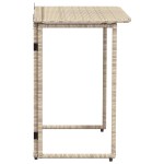 vidaXL Masă pliabilă de grădină bej 90x51x75 cm Poly Ratan vidaXL Masă pliabilă de grădină bej 90x51x75 cm Poly Ratan