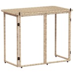 vidaXL Masă pliabilă de grădină bej 90x51x75 cm Poly Ratan vidaXL Masă pliabilă de grădină bej 90x51x75 cm Poly Ratan